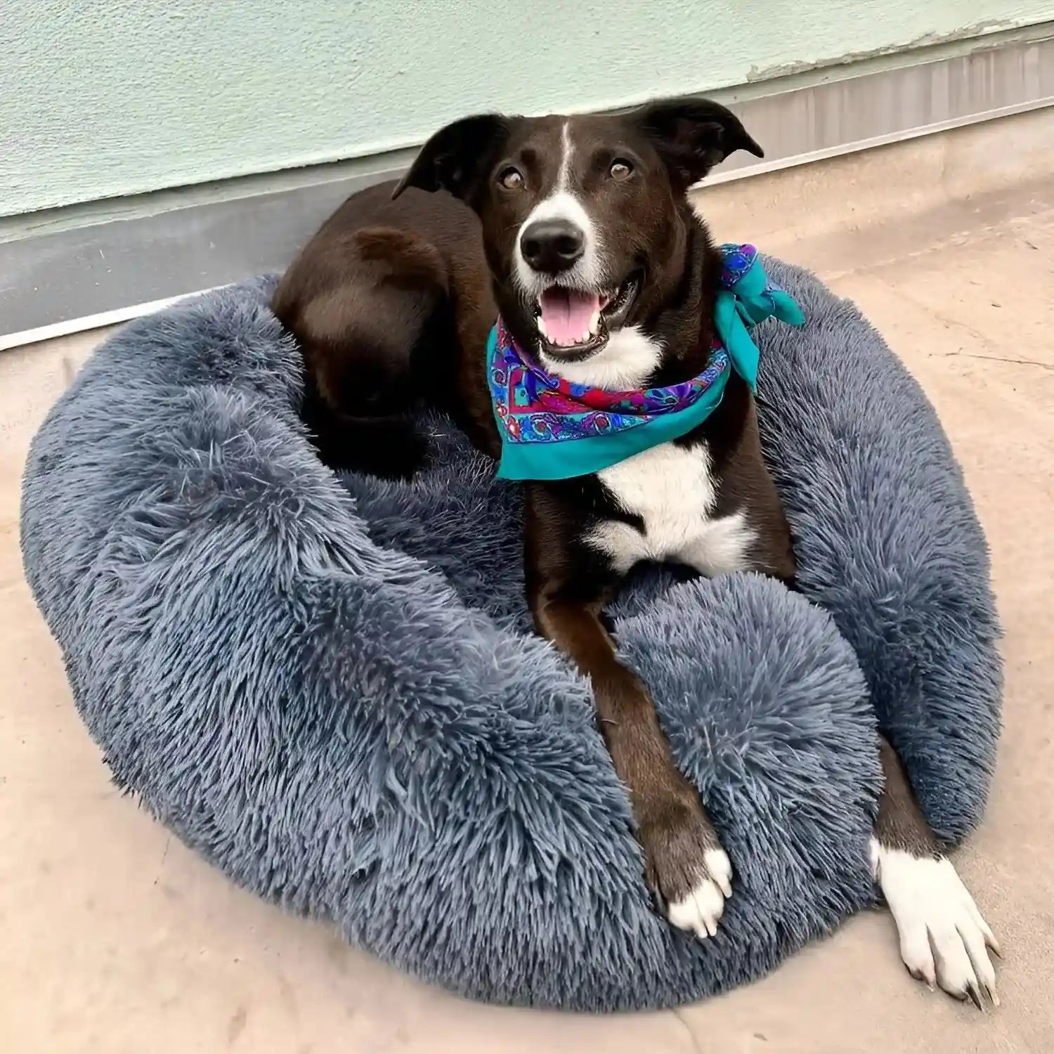 MrFluffyFriend – Dunkelgraues angstlösendes Hundebett