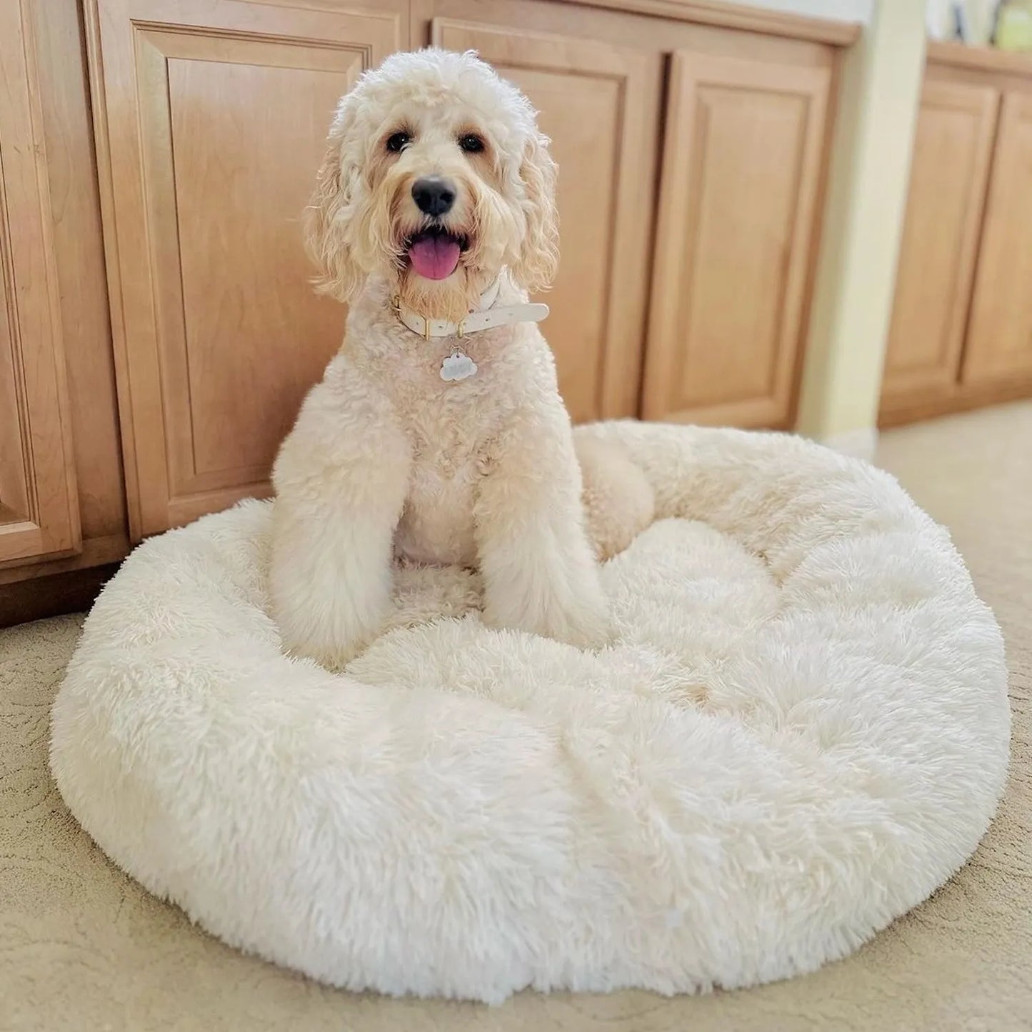 MrFluffyFriend - Weißes Hundebett